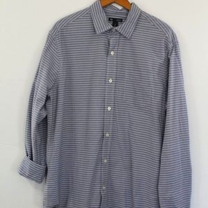 Gap Blue Vertical Striped Button Down, Size Large‎